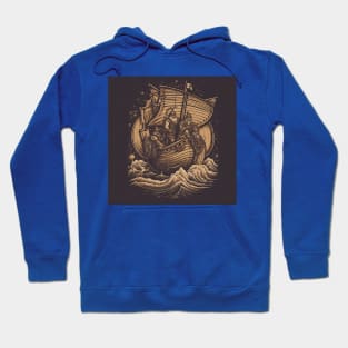 Viking Raiders on Longships Hoodie